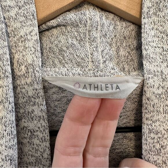ATHLETA pose wrap open cardigan drape pockets heather grey - Picture 3 of 6